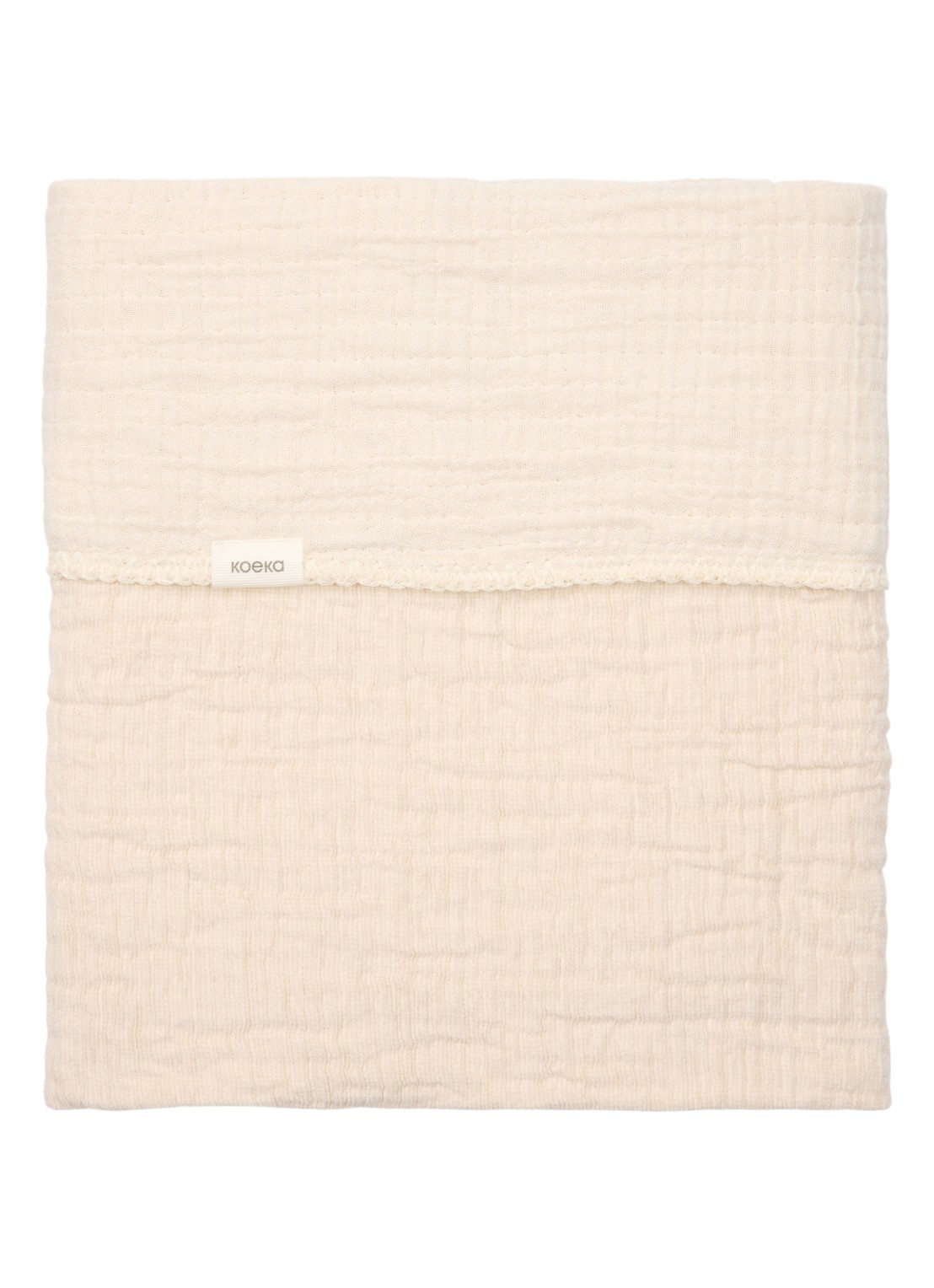 Koeka Rivoli wiegdeken 75 x 100 cm - voorkant creme