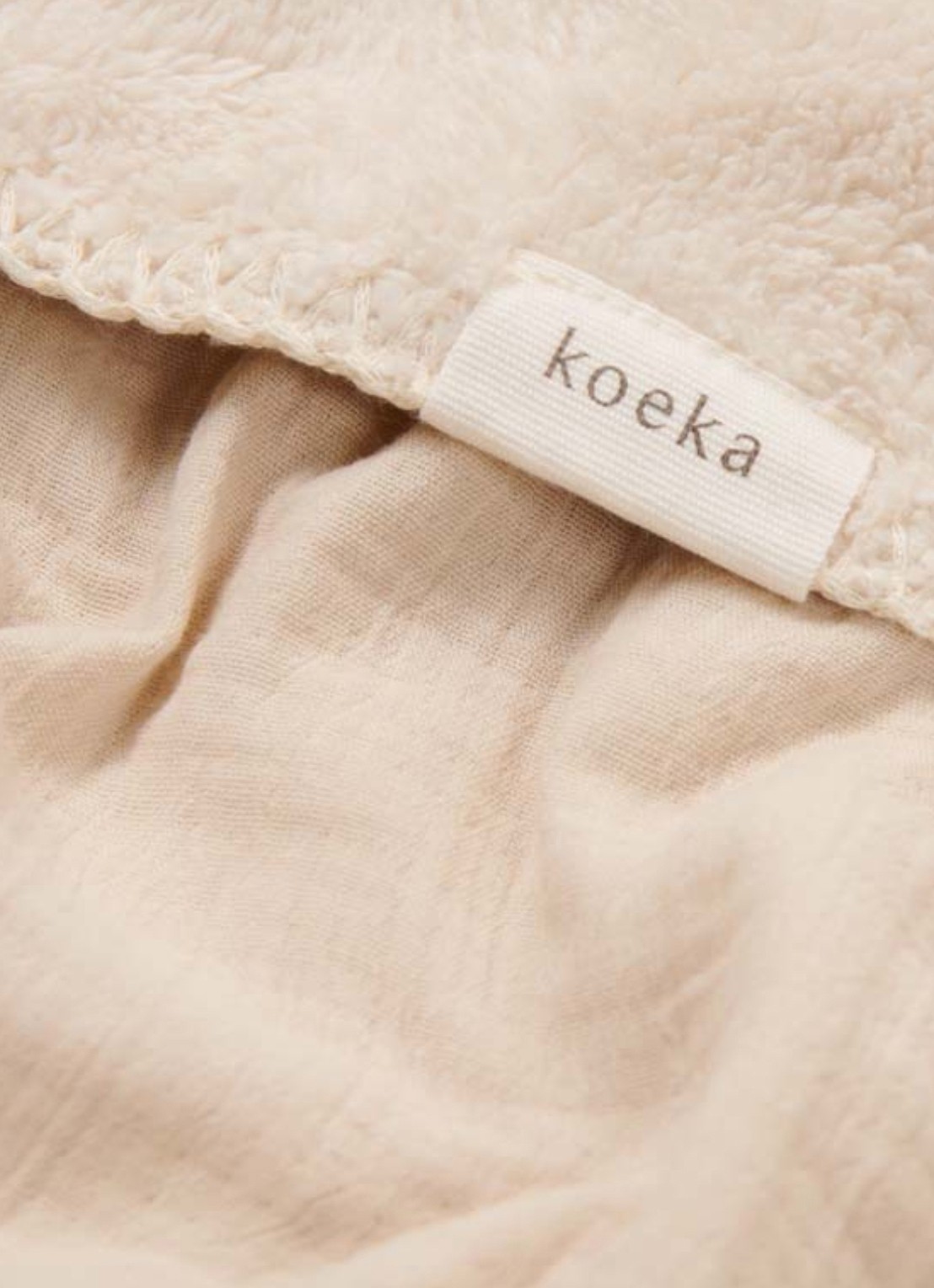 Koeka Teddy Faro wiegdeken 100 x 75 cm - detail 3 gebroken wit