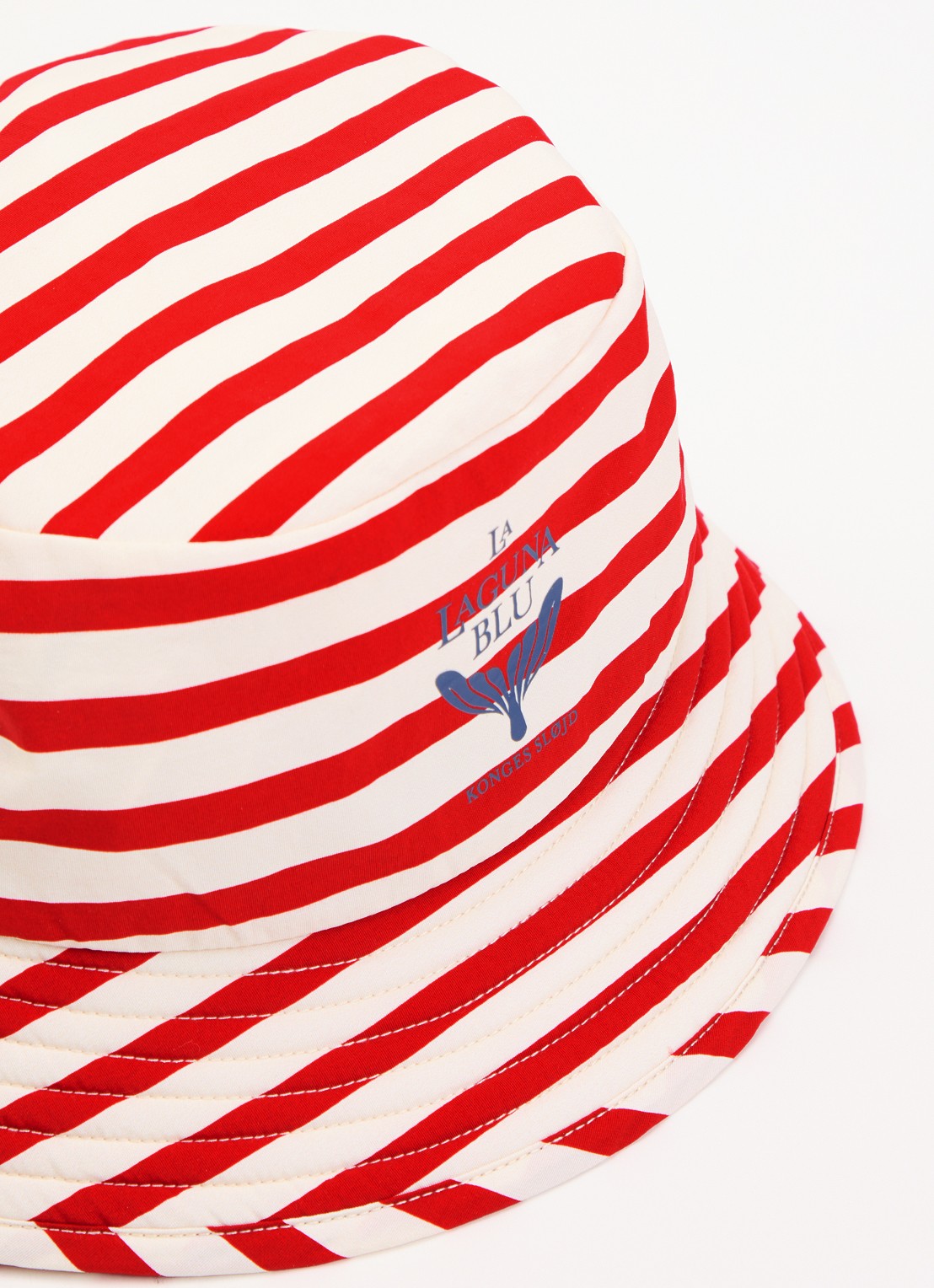 Konges Sløjd Asnou bucket hoed met streepprint - detail 2 rood