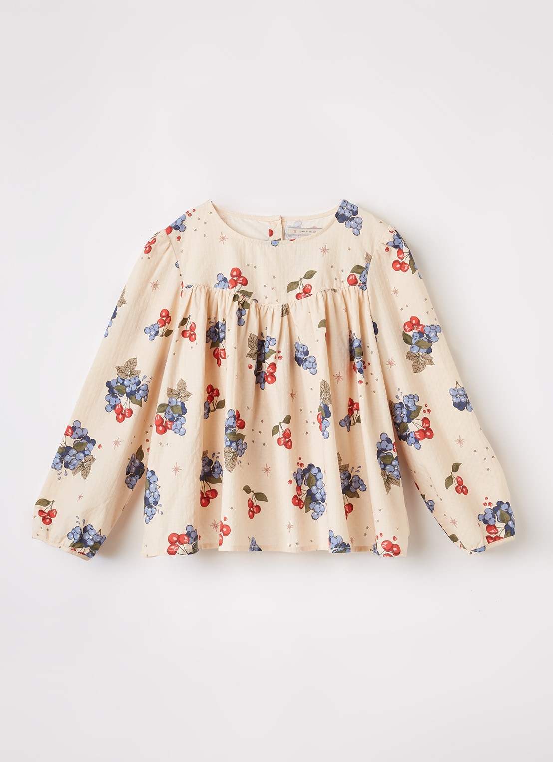 Konges Sløjd Avi blouse met print - voorkant 2 beige