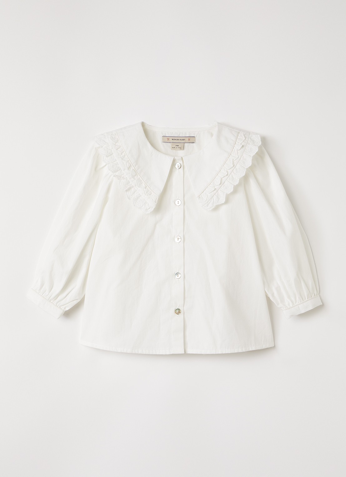 Konges Sløjd Blouse met kraag - voorkant wit
