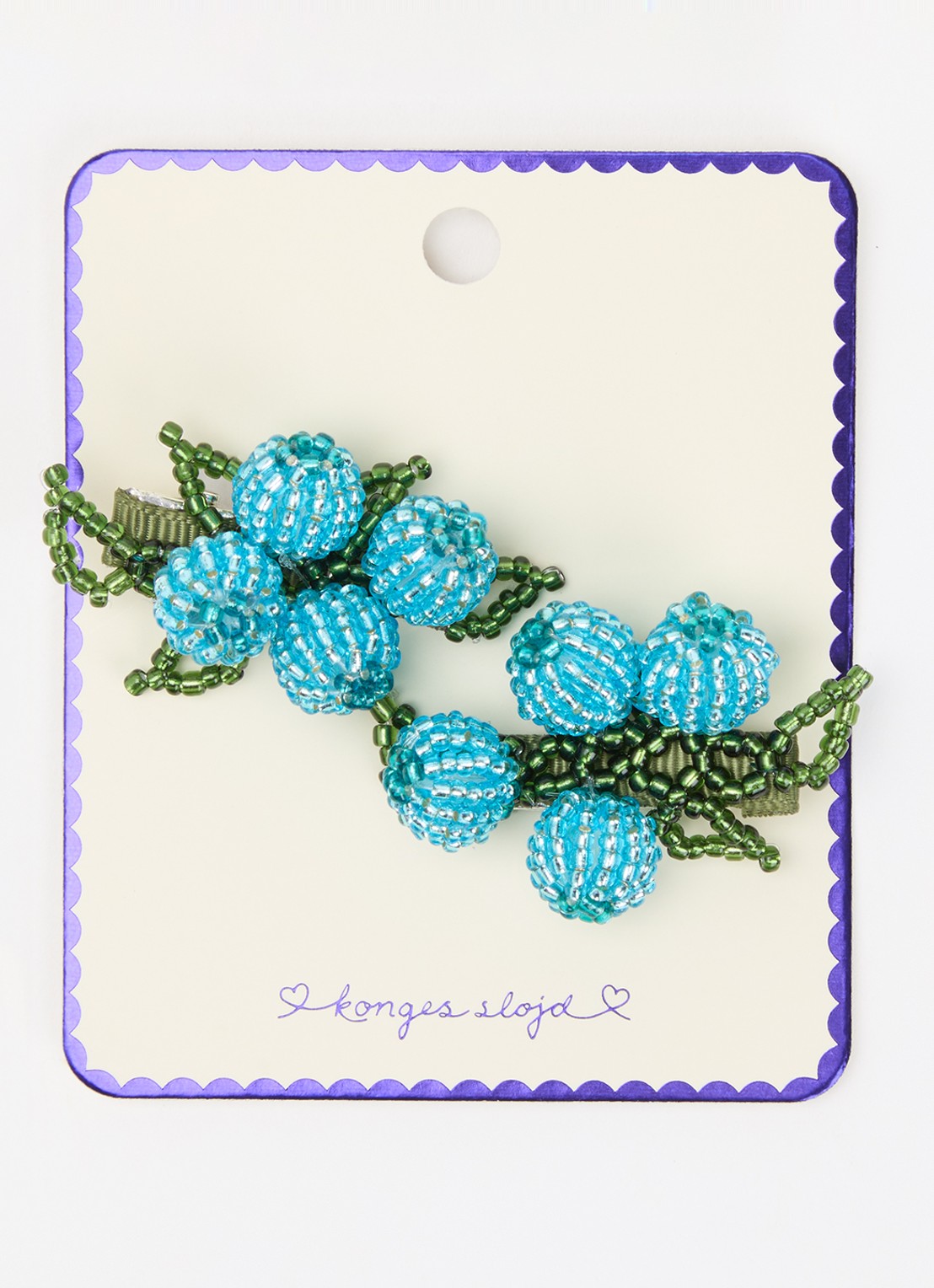 Konges Sløjd Blueberry haarclip 2 stuks  - voorkant blauw