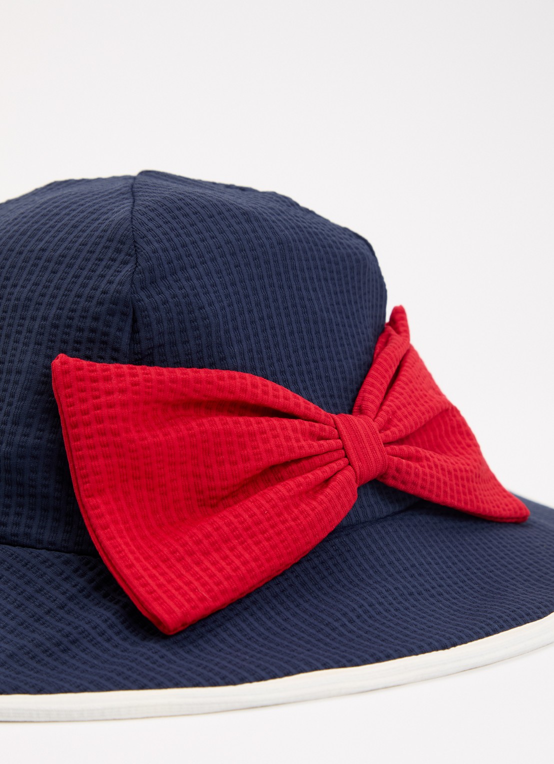 Konges Sløjd Bowie bucket hoed met strikdetail - detail donkerblauw