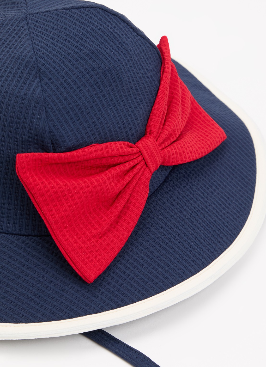 Konges Sløjd Bowie bucket hoed met strikdetail - detail 2 donkerblauw