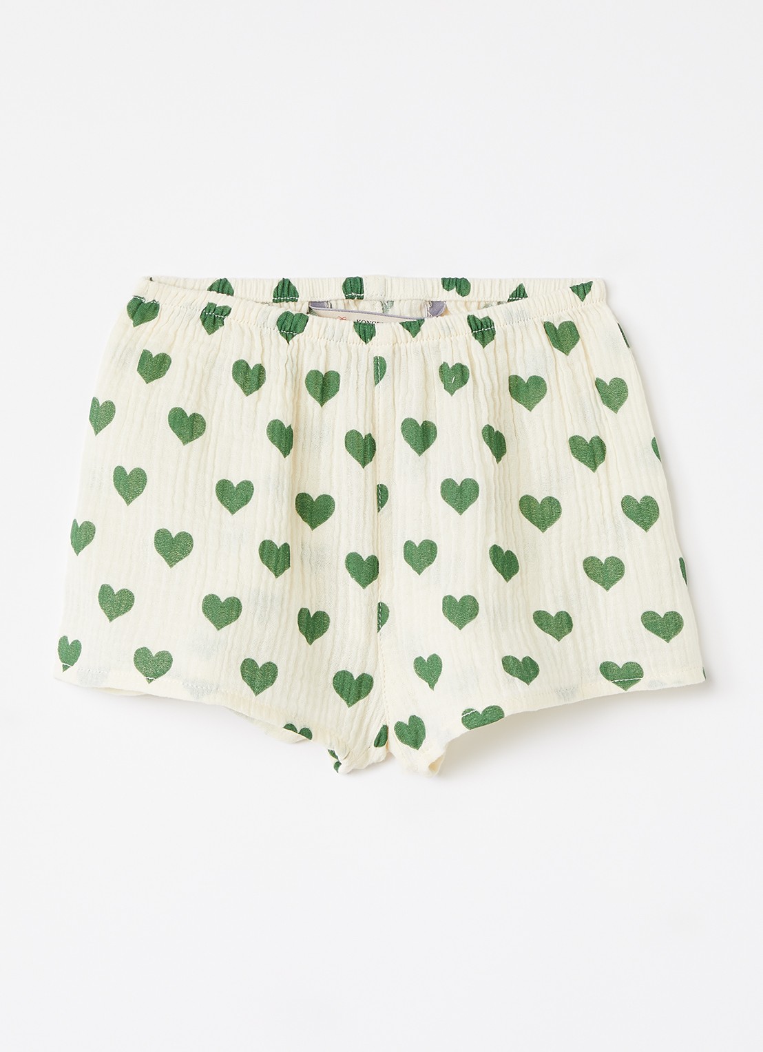 Konges Sløjd Coco straight fit korte broek met print - voorkant groen