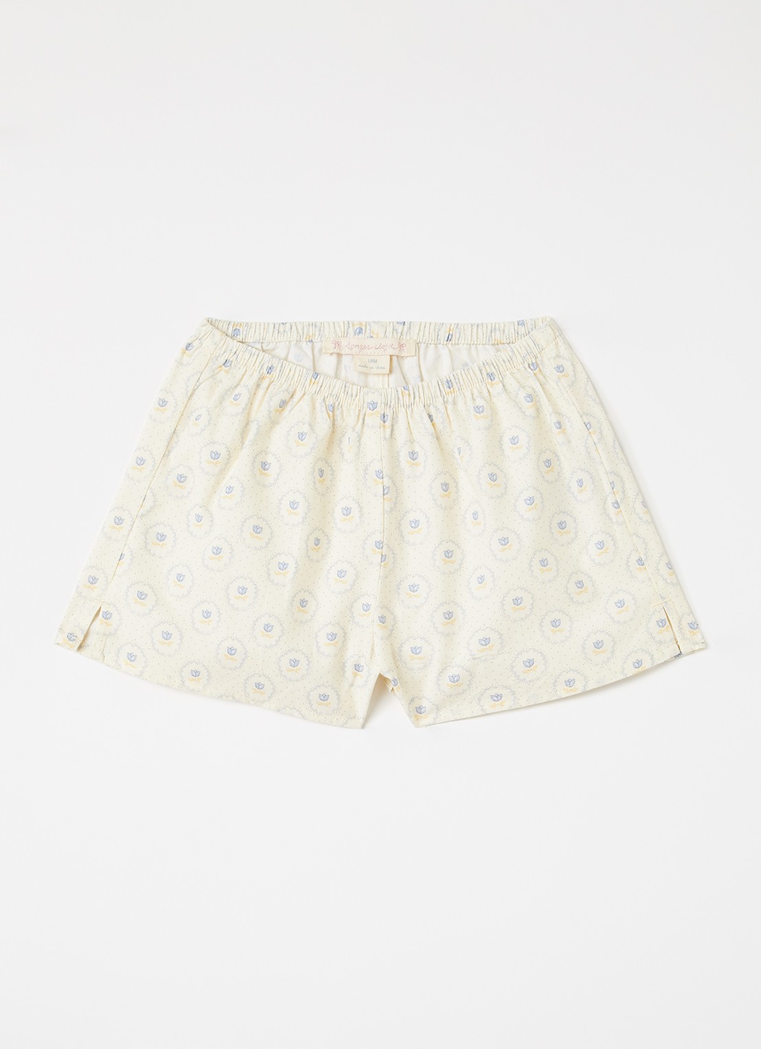Konges Sløjd Coeur loose fit korte broek met print - voorkant gebroken wit