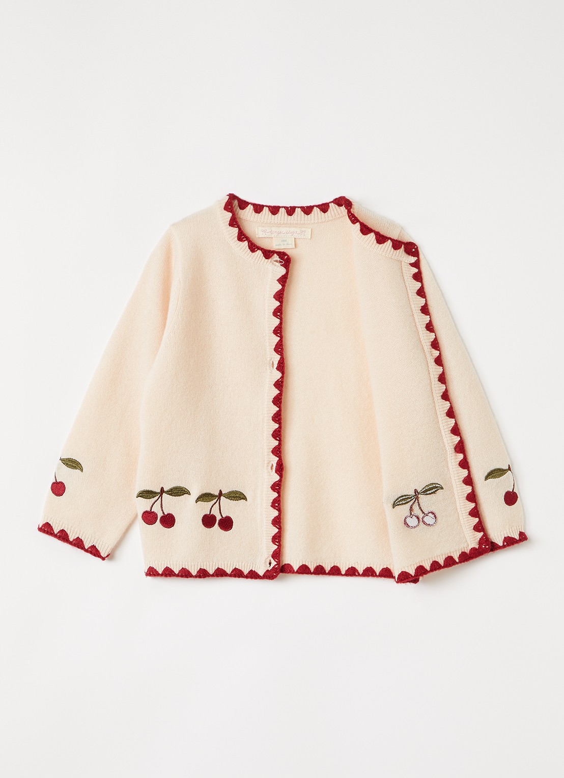 Konges Sløjd Collette fijngebreid vest - voorkant 3 beige