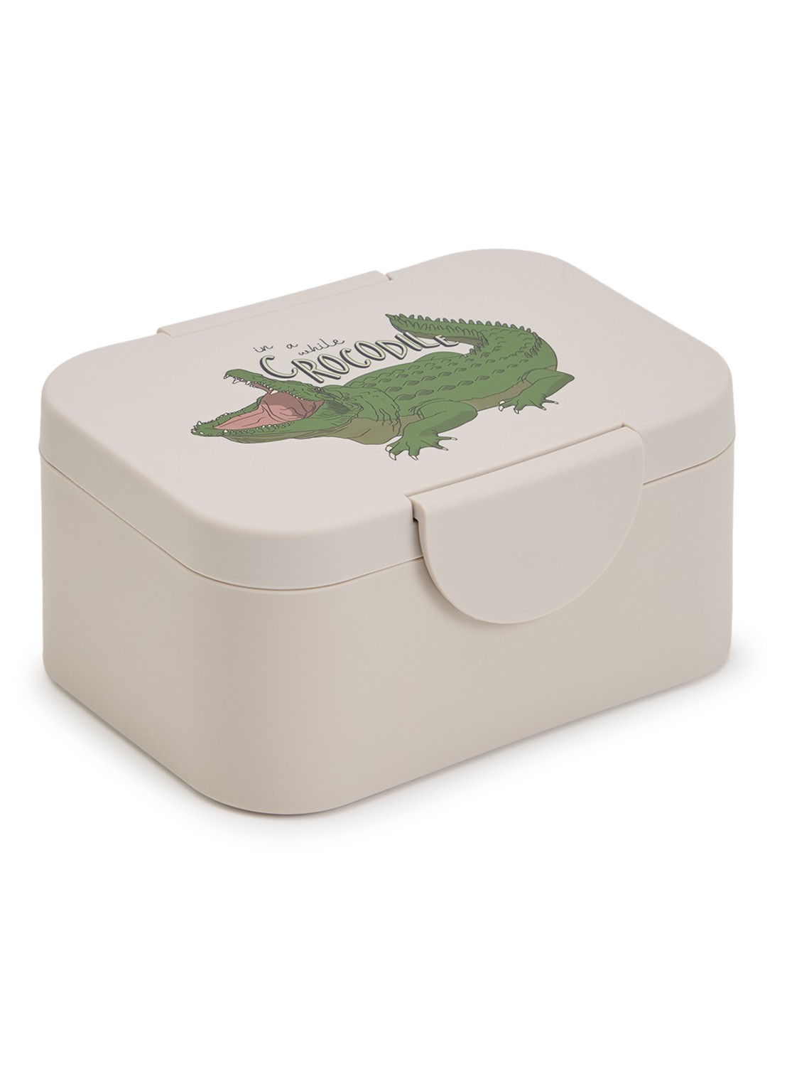 Konges Sløjd Crocodile lunchbox  - voorkant beige