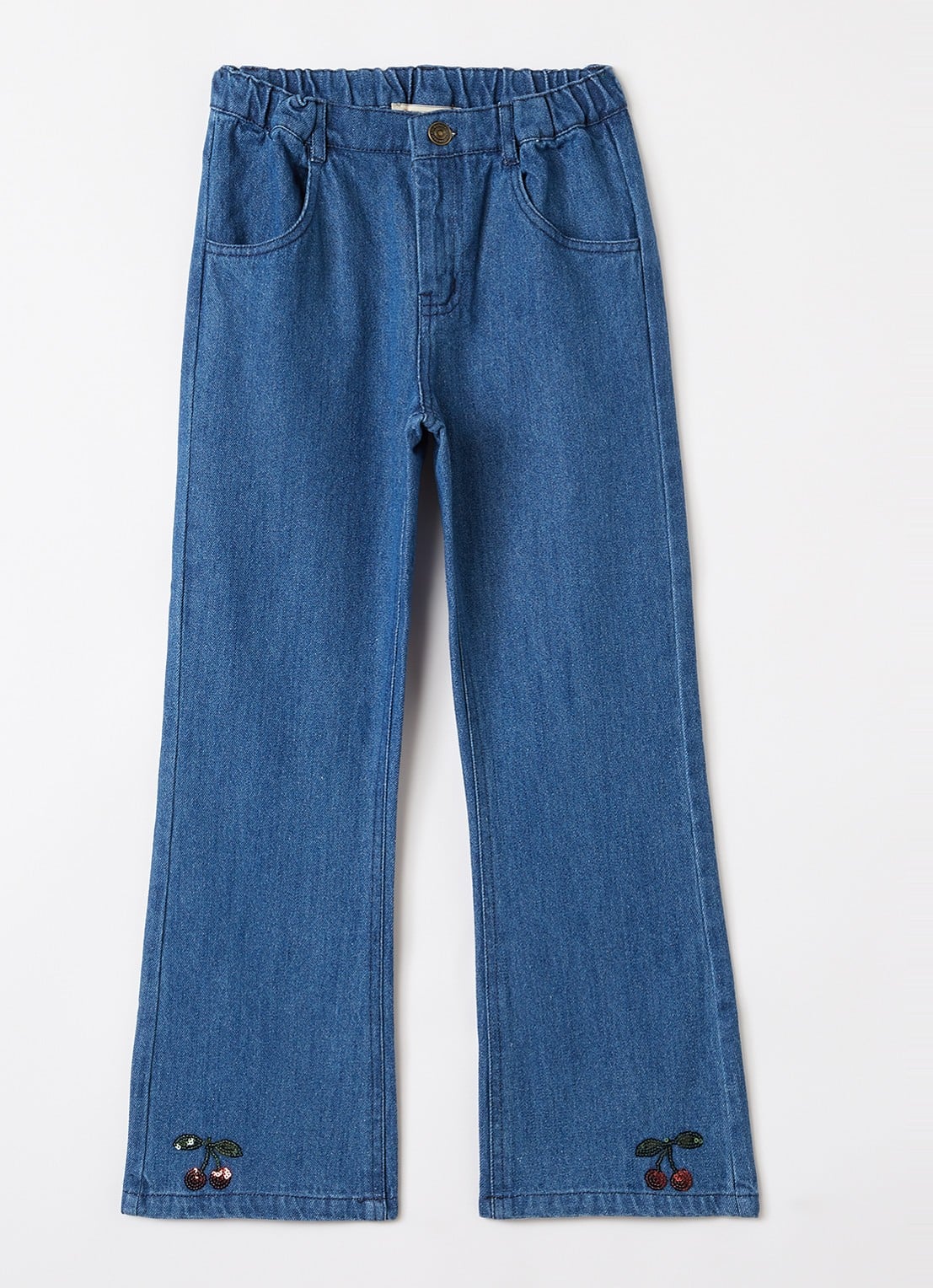 Konges Sløjd Elba flared jeans met donkere wassing - voorkant 2 indigo