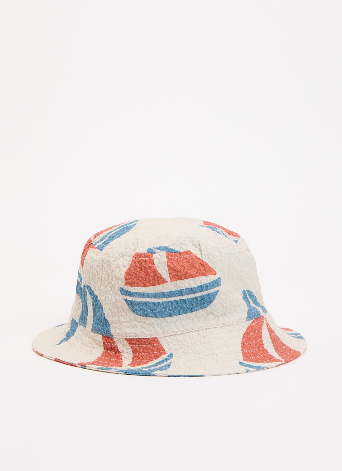 Konges Sløjd Elliot bucket hoed met print - voorkant beige