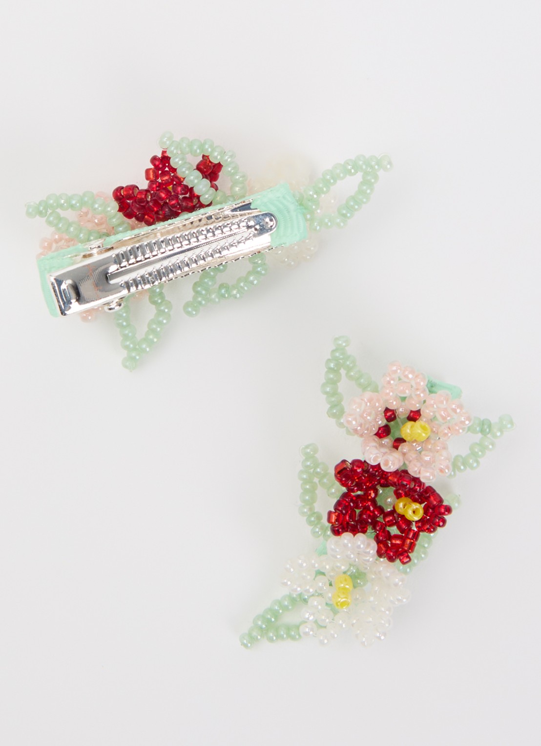 Konges Sløjd Flower Field haarclip in set van 2 - detail groen