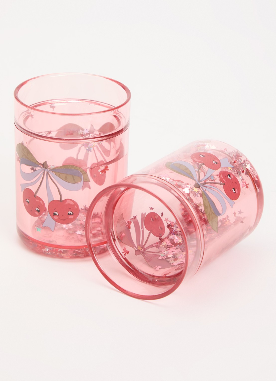 Konges Sløjd Glitter kinderbeker set van 2  - detail roze