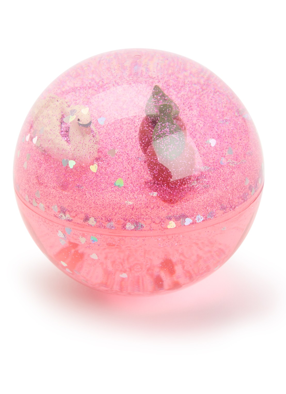 Konges Sløjd Glitter water speelbal 8 cm - voorkant donkerroze
