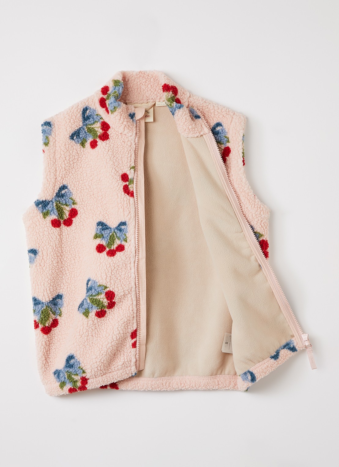 Konges Sløjd Jody bodywarmer van teddy - voorkant 2 roze