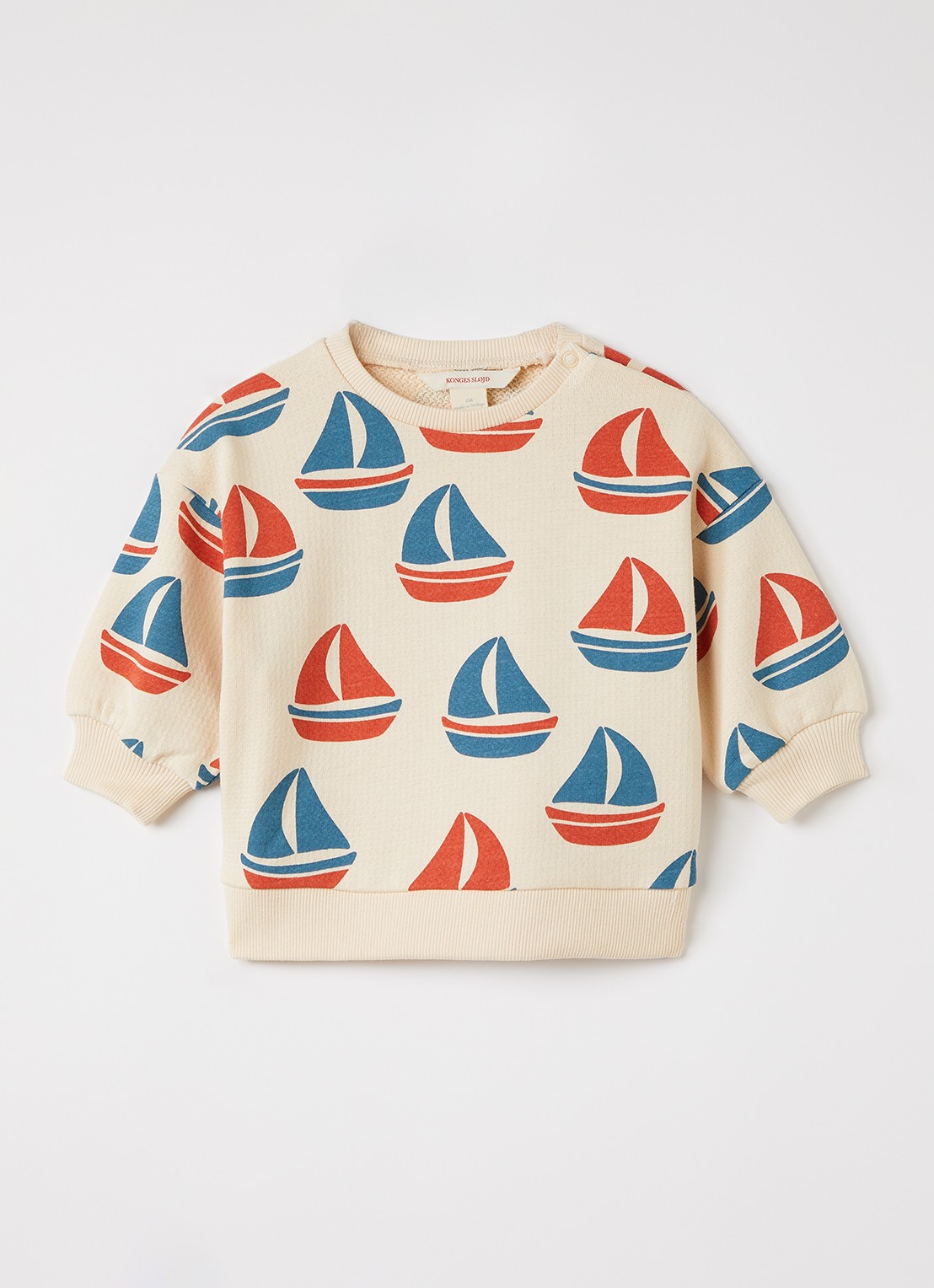 Konges Sløjd Loopy Lou sweater met print - voorkant 3 beige