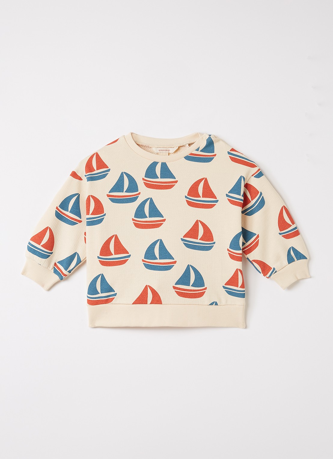 Konges Sløjd Loopy Lou sweater met print - voorkant 5 beige