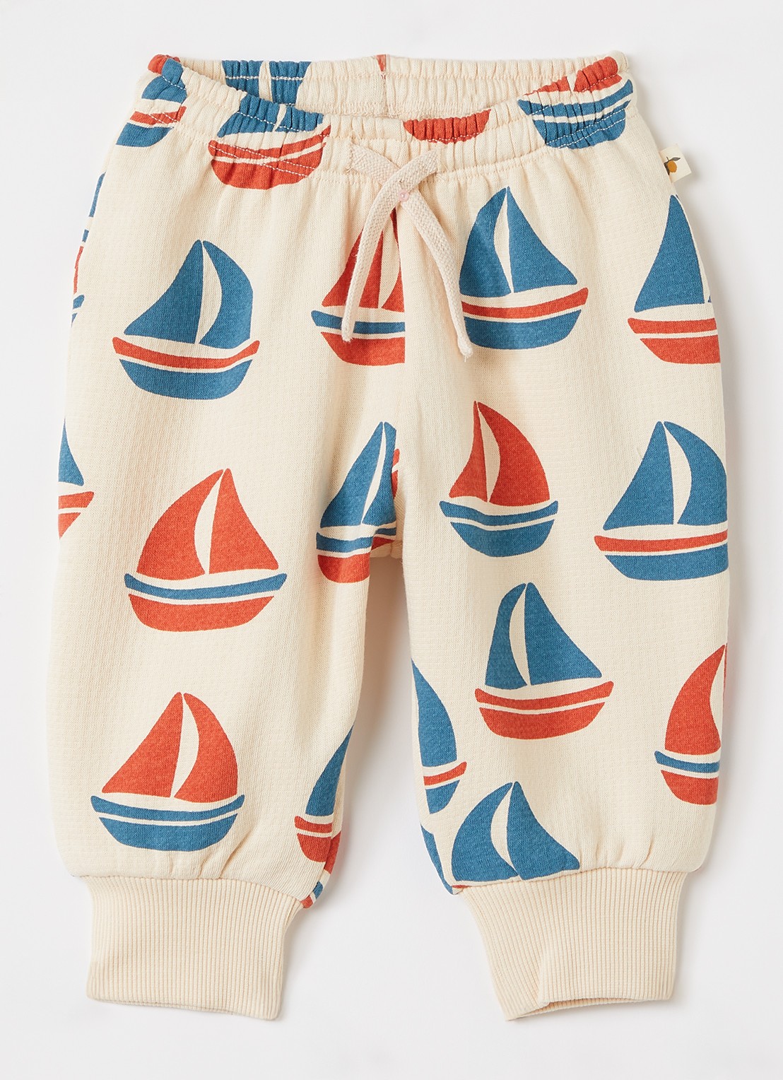 Konges Sløjd Loopy Lou tapered fit joggingbroek met print - voorkant beige