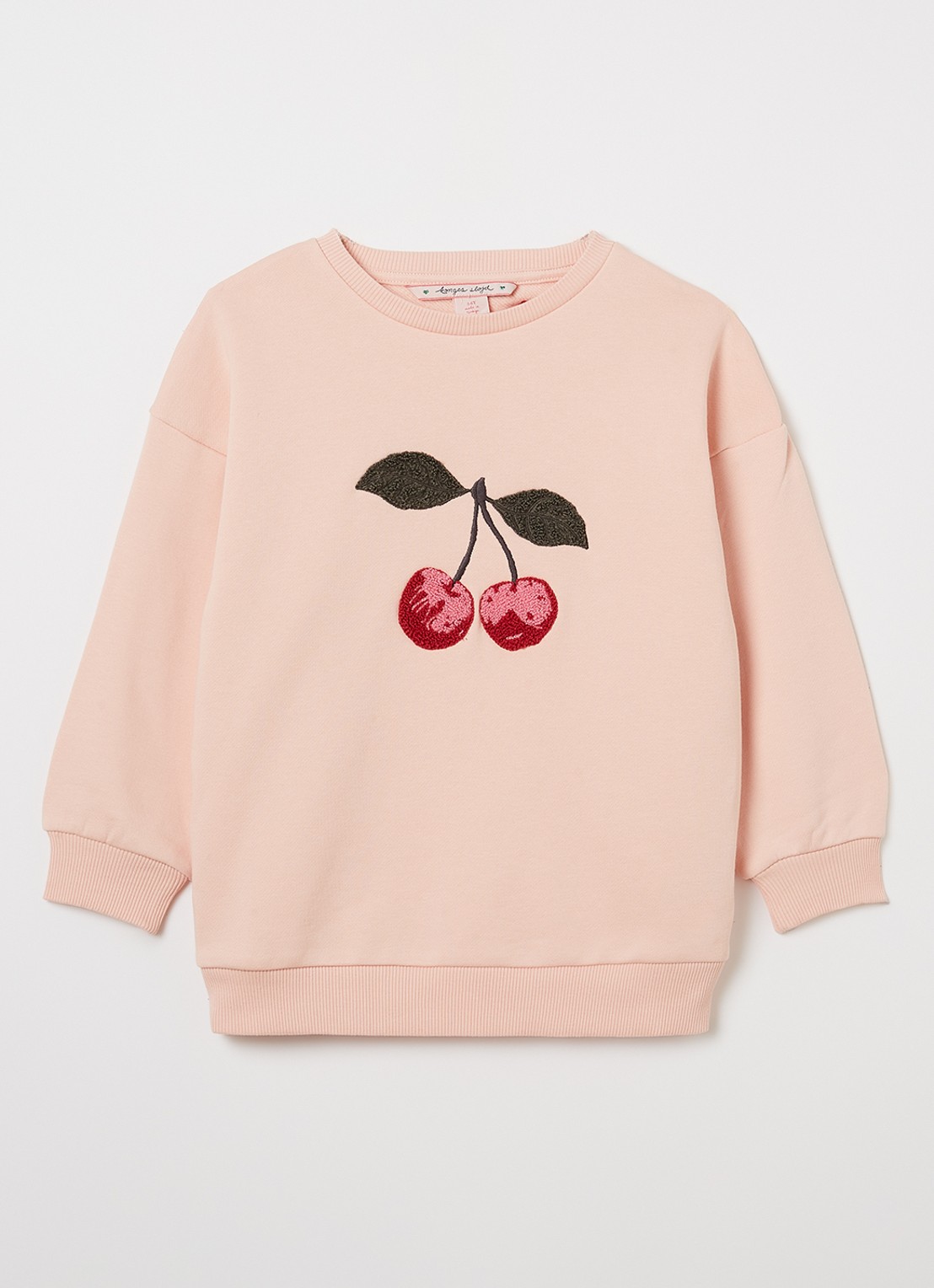 Konges Sløjd Lou sweater met borduring - voorkant 3 zalmroze