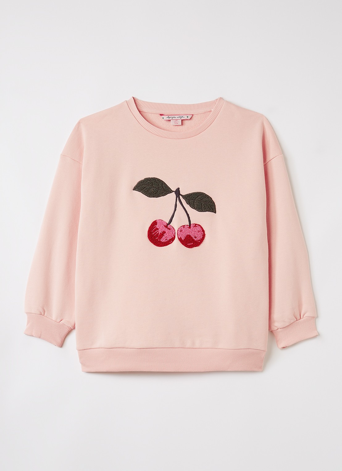Konges Sløjd Lou sweater met borduring - voorkant 5 zalmroze