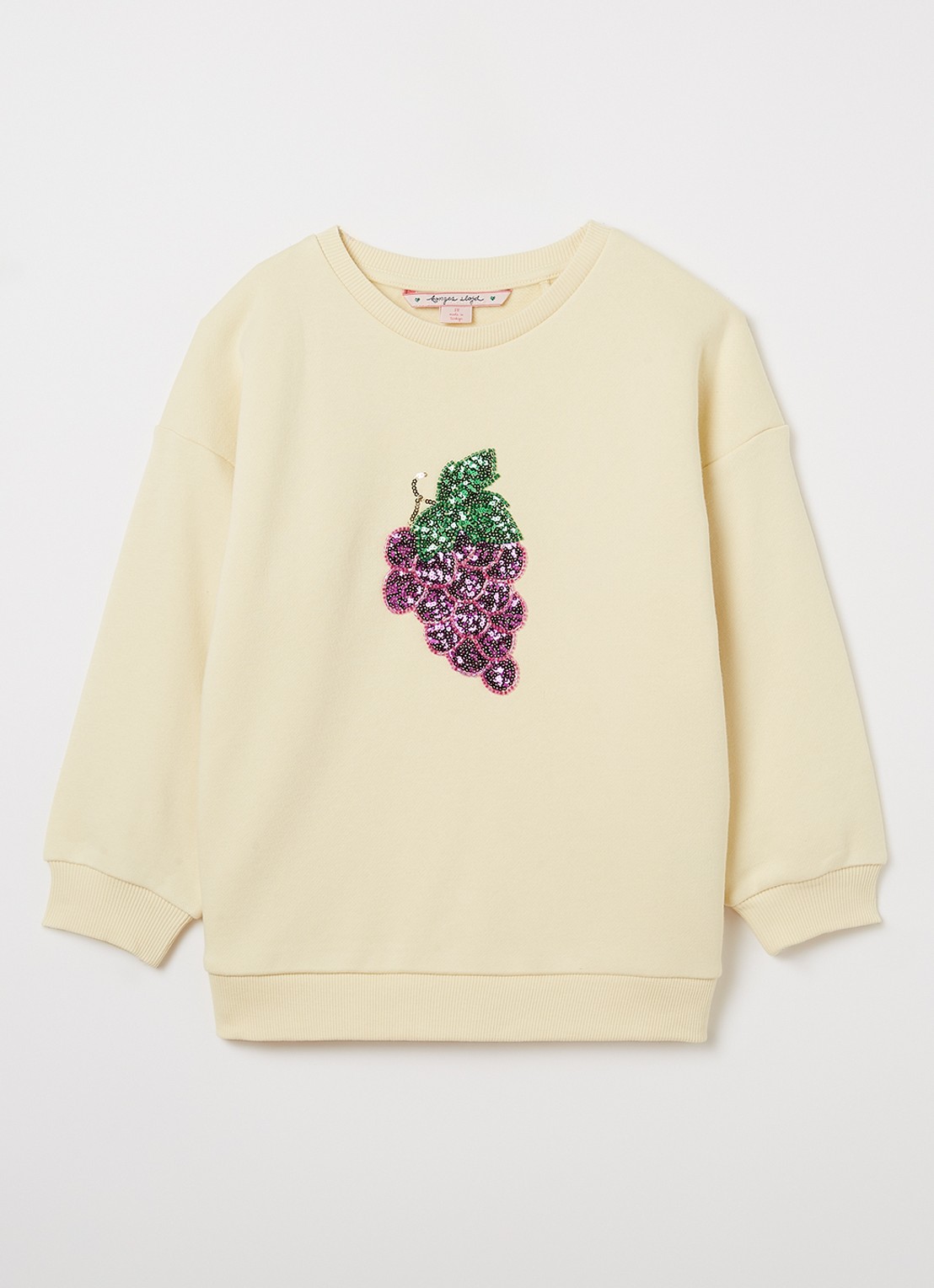 Konges Sløjd Lou sweater met pailletten - voorkant 2 creme