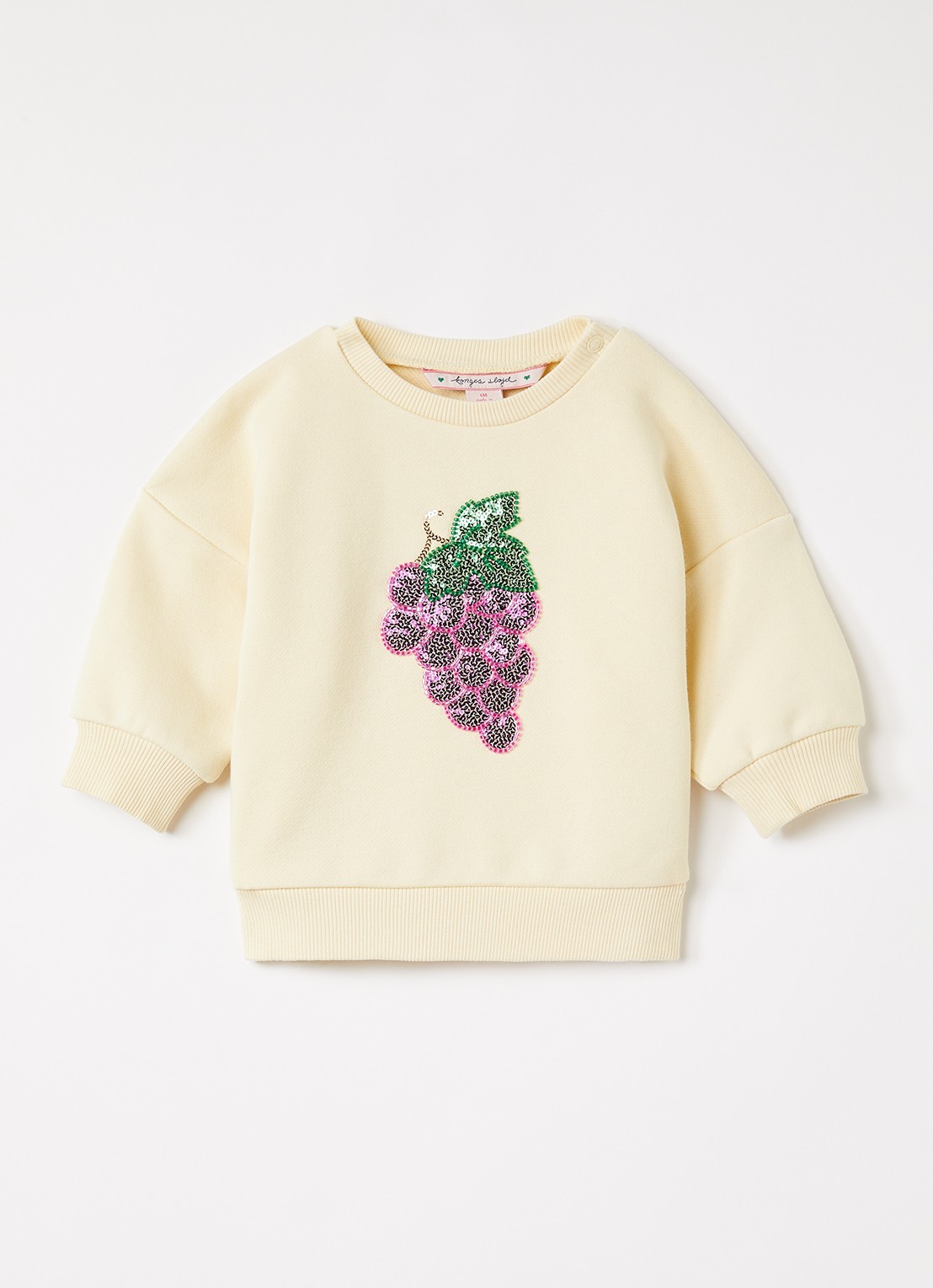 Konges Sløjd Lou sweater met pailletten - voorkant lichtgeel