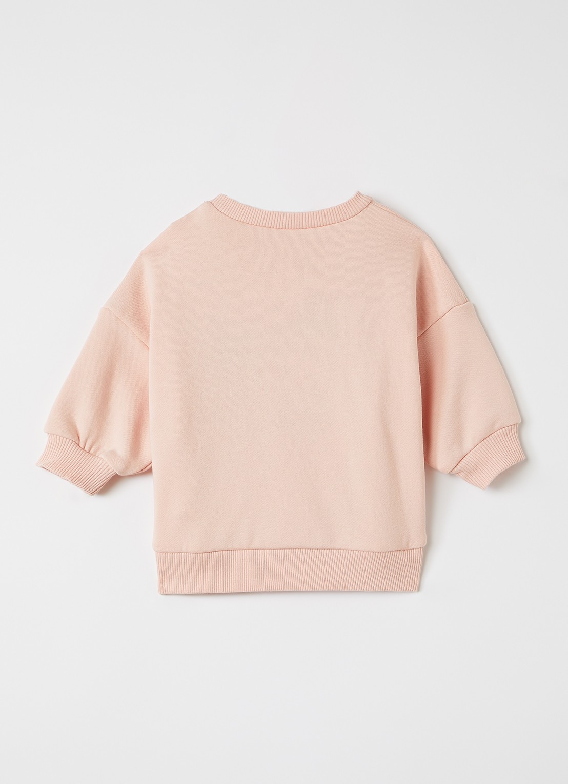 Konges Sløjd Lou Terry sweater met borduring - voorkant 2 zalmroze