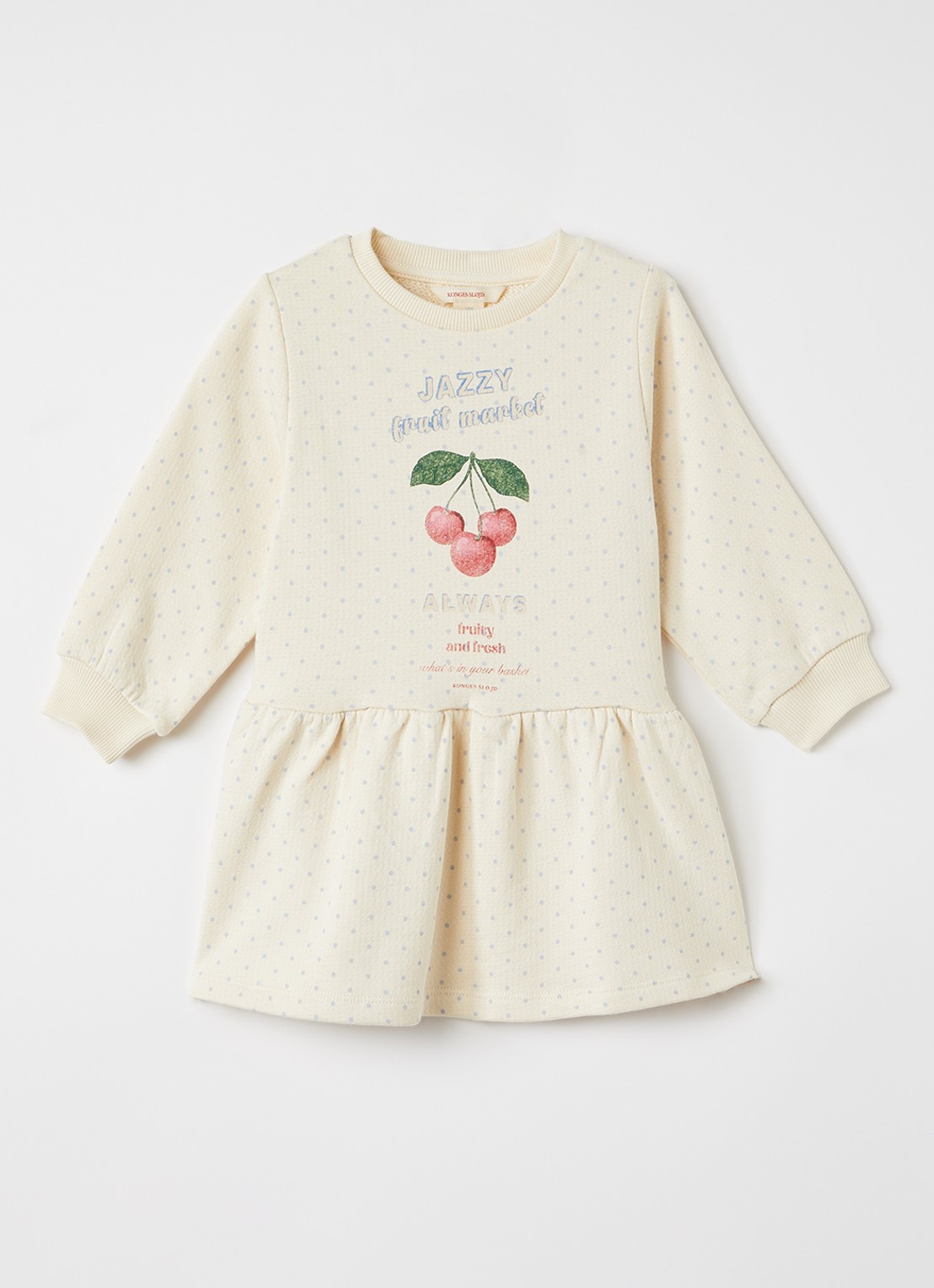 Konges Sløjd Loupy jurk met print - voorkant beige