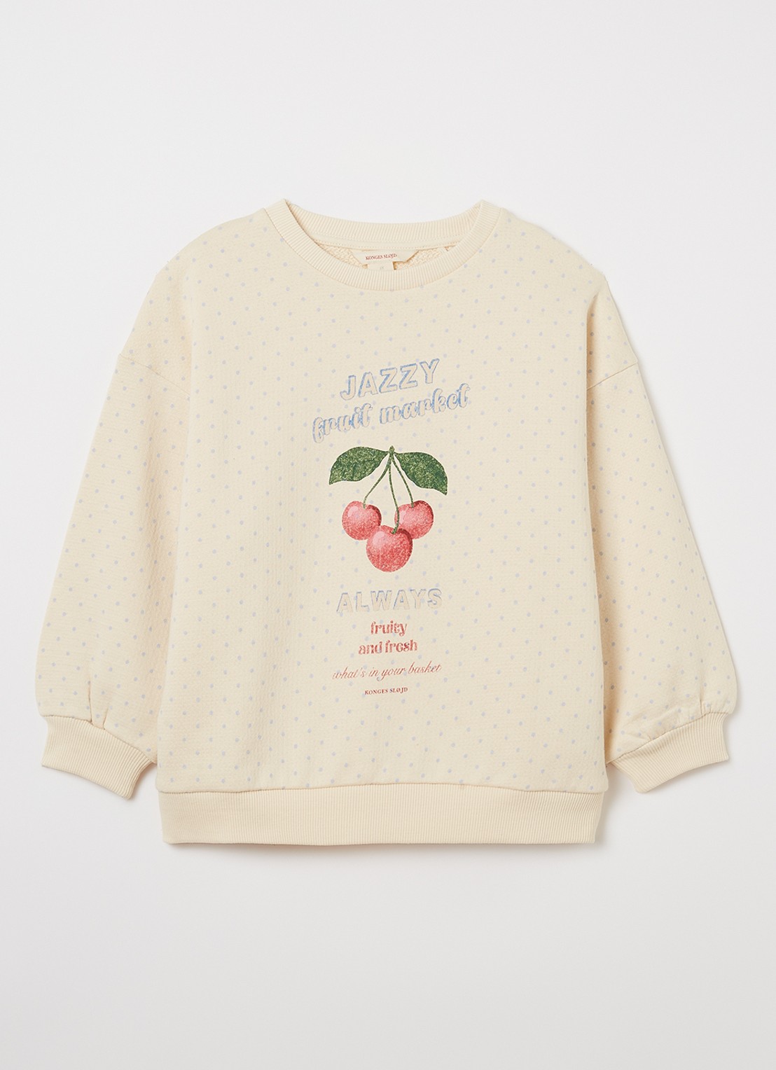 Konges Sløjd Loupy sweater met print - voorkant 3 creme