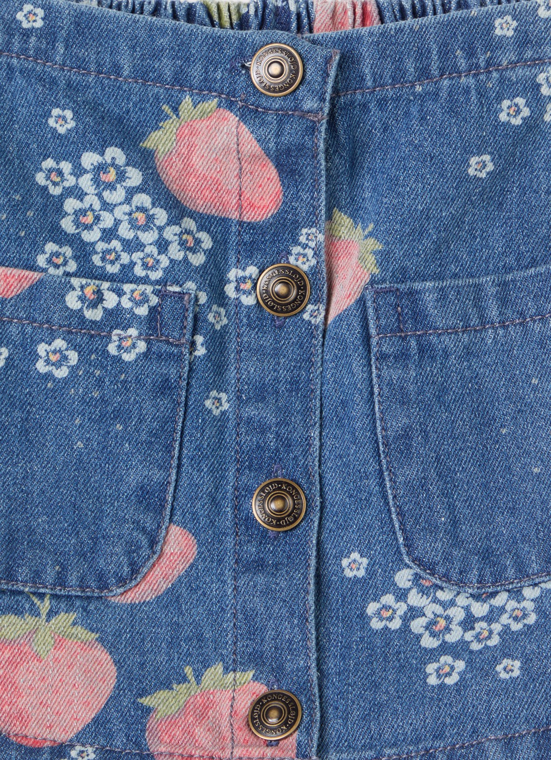 Konges Sløjd Magot spijkerrok met bloemenprint - detail 3 blauw
