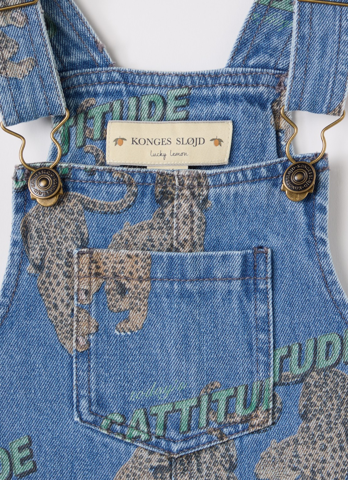 Konges Sløjd Magot straight fit tuinbroek van denim - detail indigo