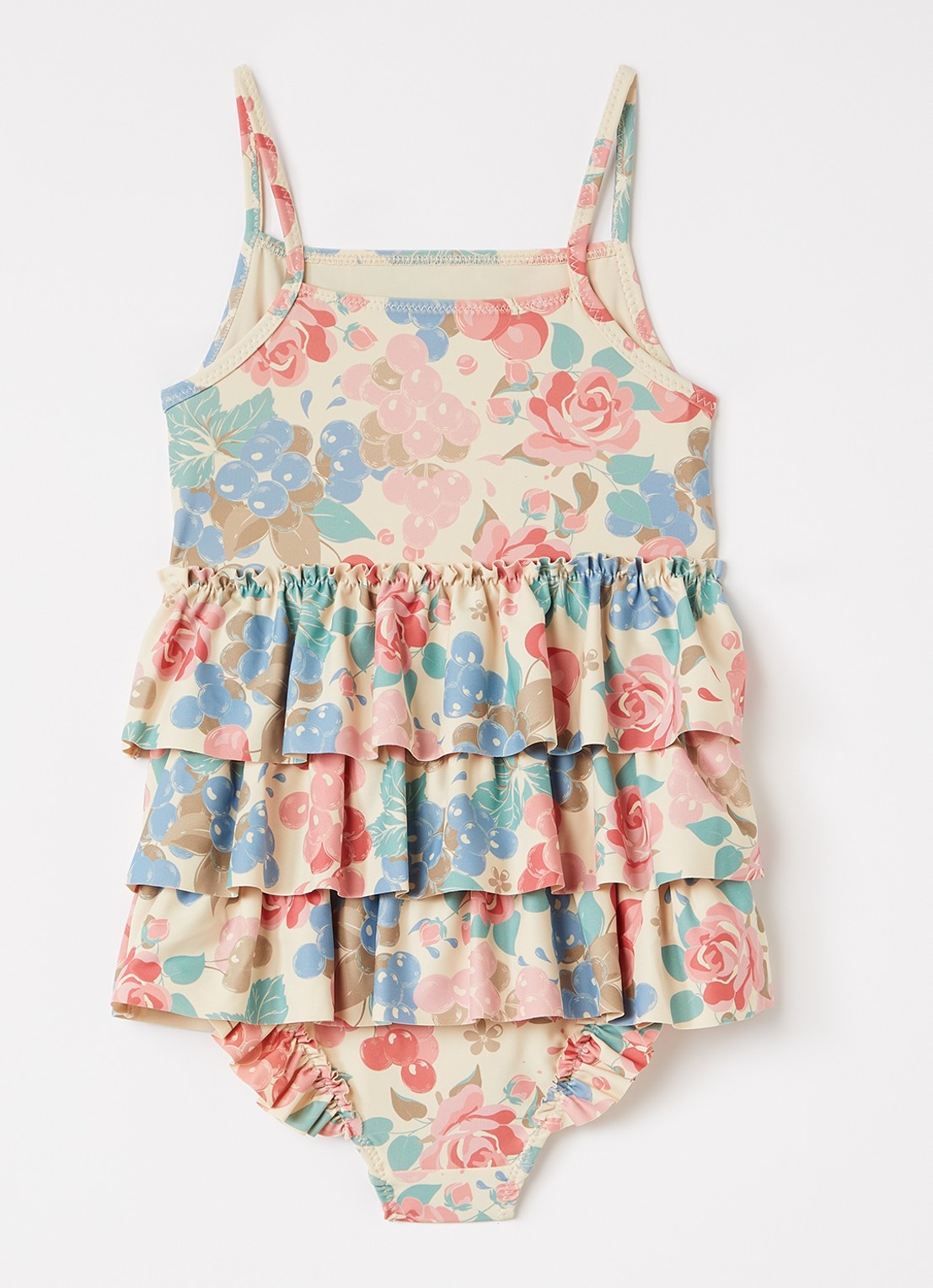 Konges Sløjd Manuca badpak met bloemenprint - voorkant 2 beige