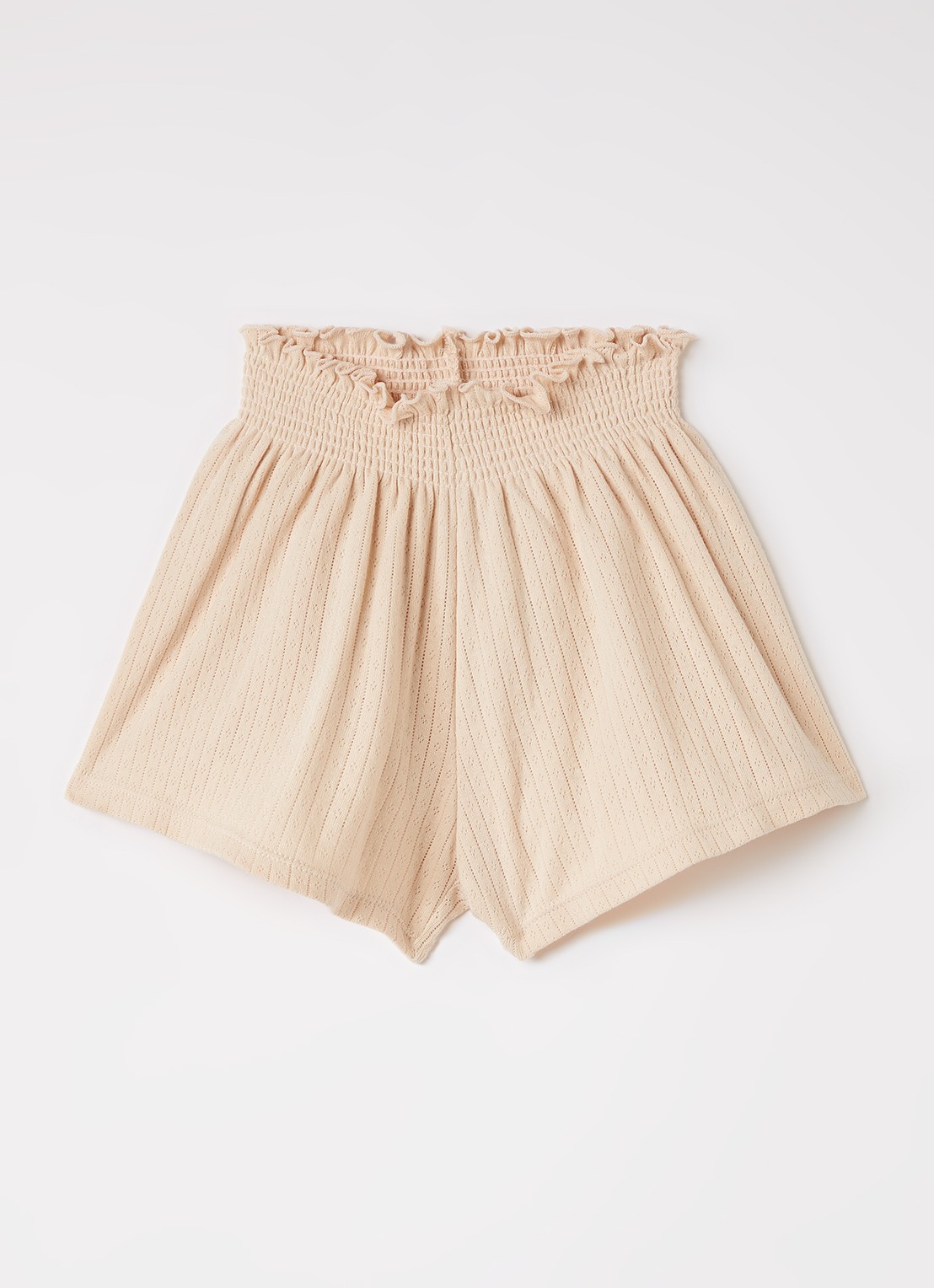 Konges Sløjd Minnie loose fit korte broek - voorkant beige