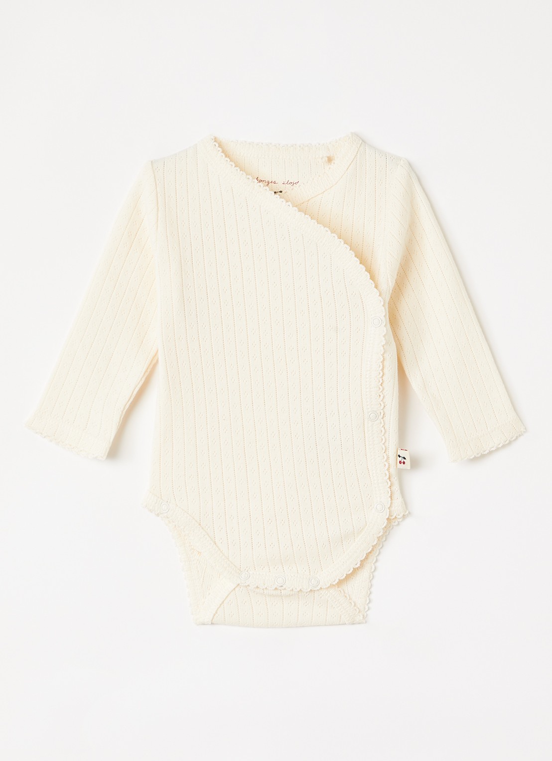 Konges Sløjd Minnie romper met ribstructuur - voorkant creme