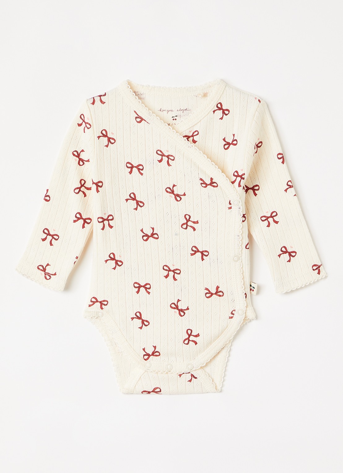 Konges Sløjd Minnie romper met ribstructuur - voorkant rood