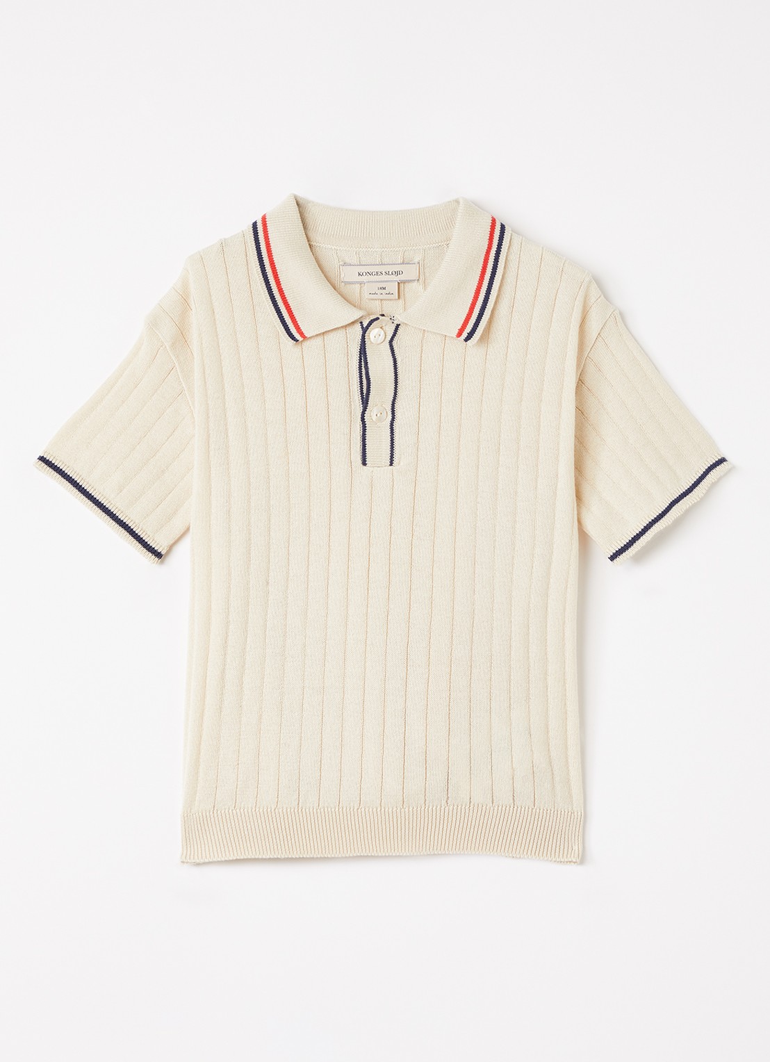 Konges Sløjd Mio polo met ribstructuur - voorkant beige
