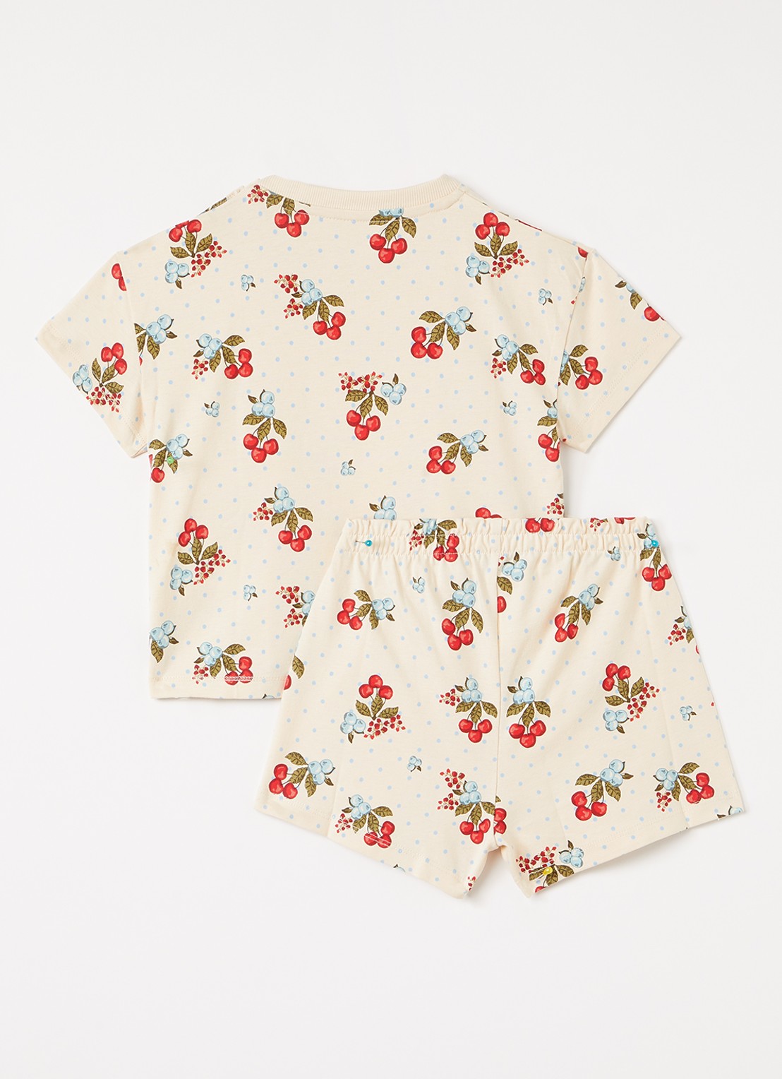 Konges Sløjd Set van T-shirt met korte broek 2-delig - voorkant 2 beige