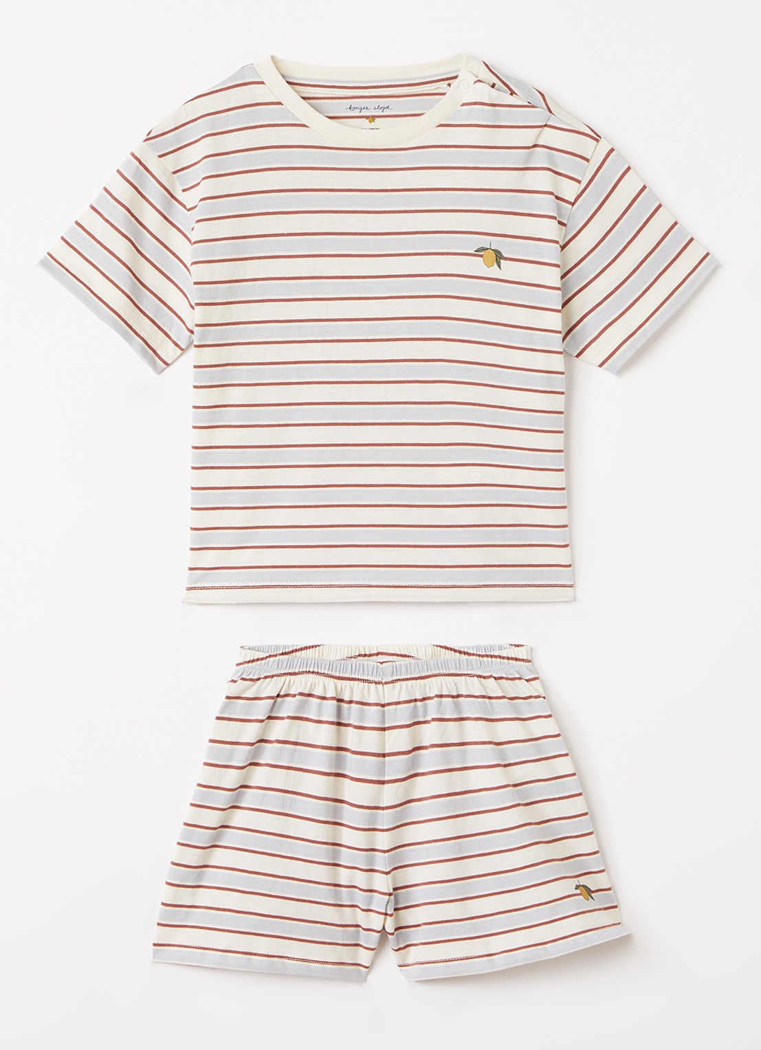 Konges Sløjd Set van T-shirt met korte broek 2-delig - voorkant rood