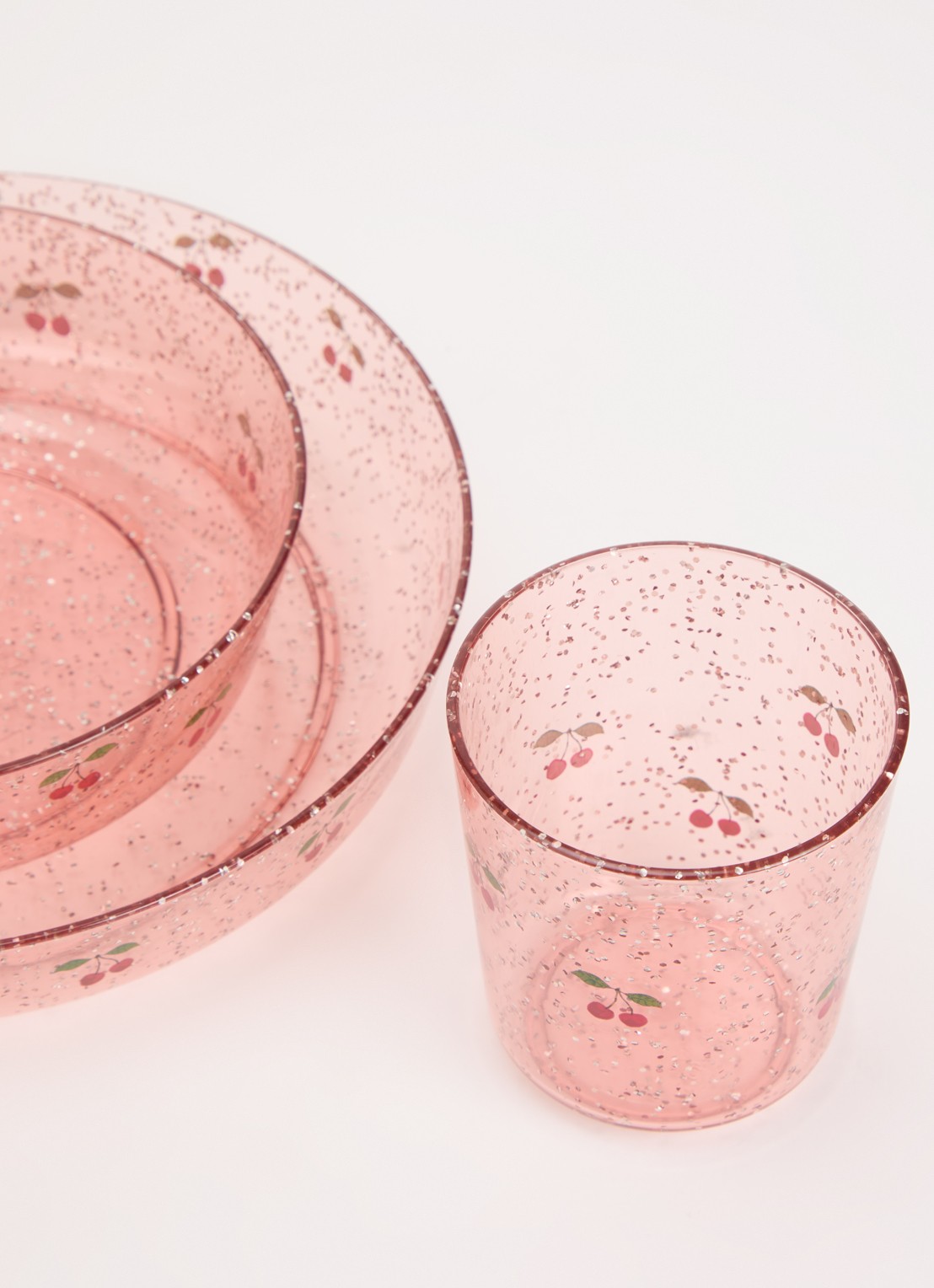 Konges Sløjd Sparkly dinerset 3-delig  - detail 2 roze