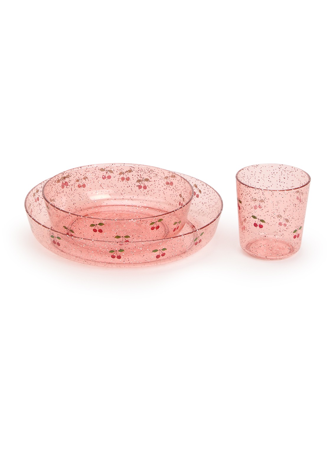 Konges Sløjd Sparkly dinerset 3-delig  - voorkant roze