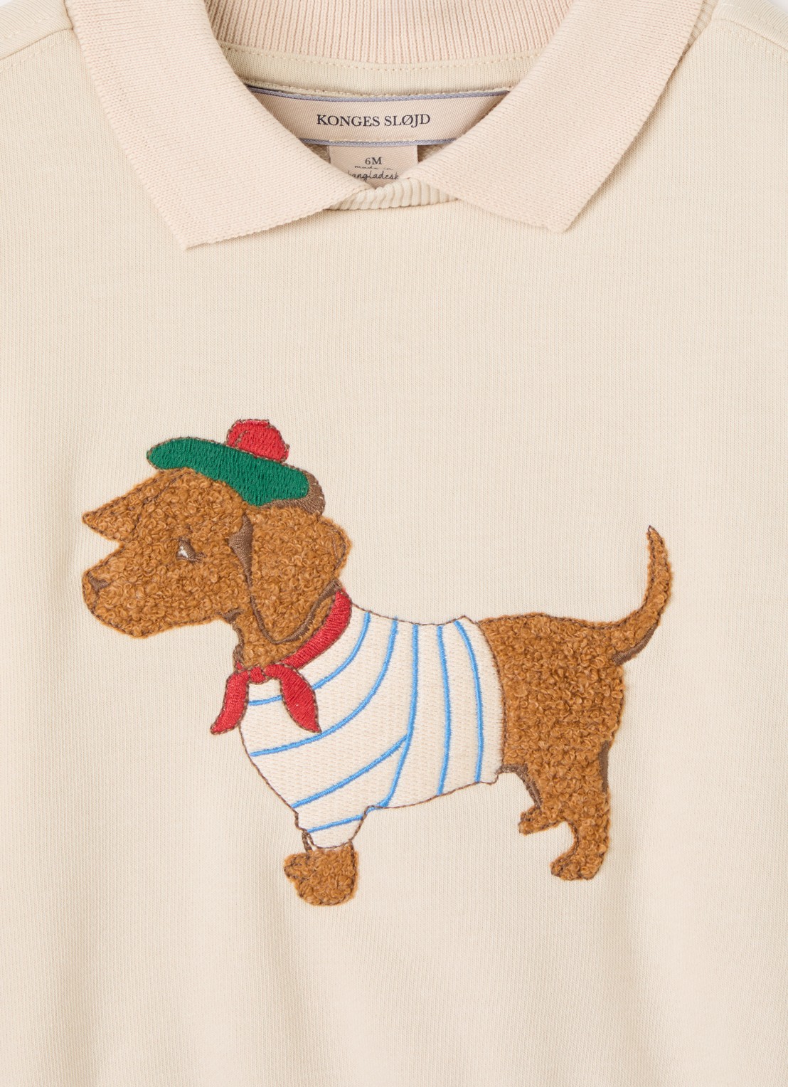 Konges Sløjd Spotty sweater met logoborduring - detail 4 beige