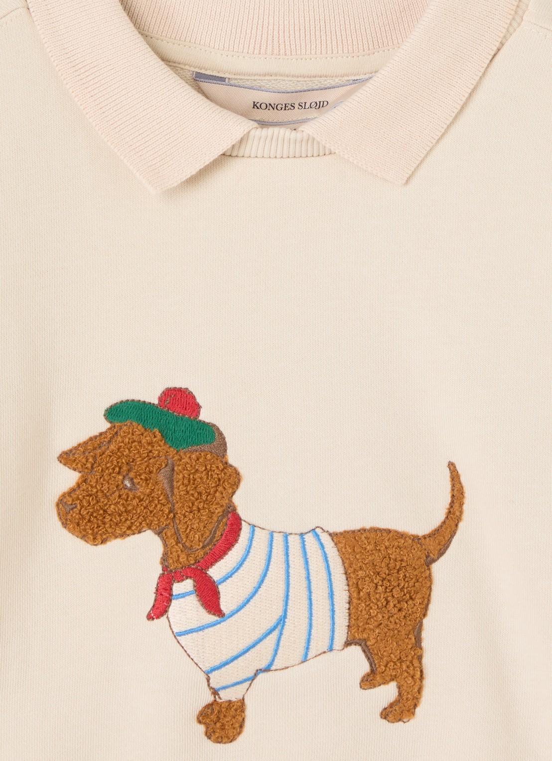 Konges Sløjd Spotty sweater met logoborduring - detail 5 beige