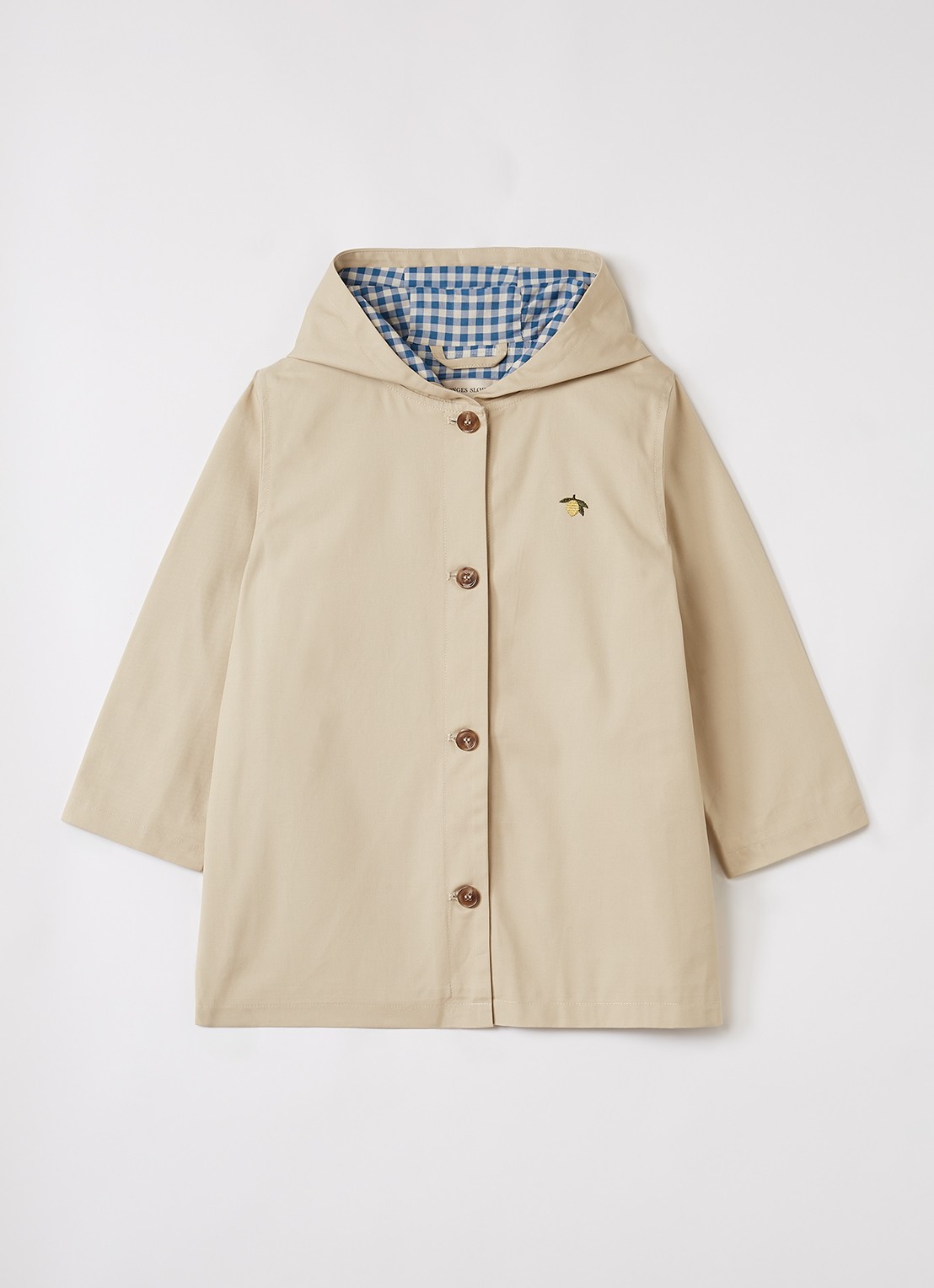 Konges Sløjd Trenchcoat met capuchon - voorkant beige