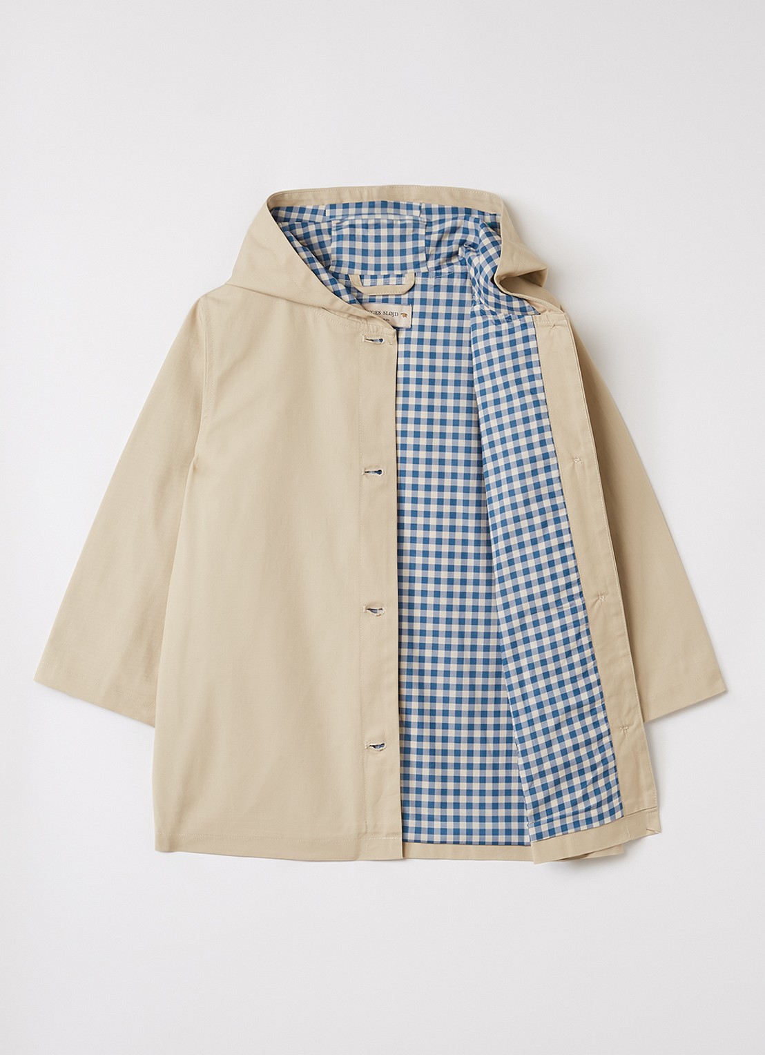 Konges Sløjd Trenchcoat met capuchon - voorkant 2 beige