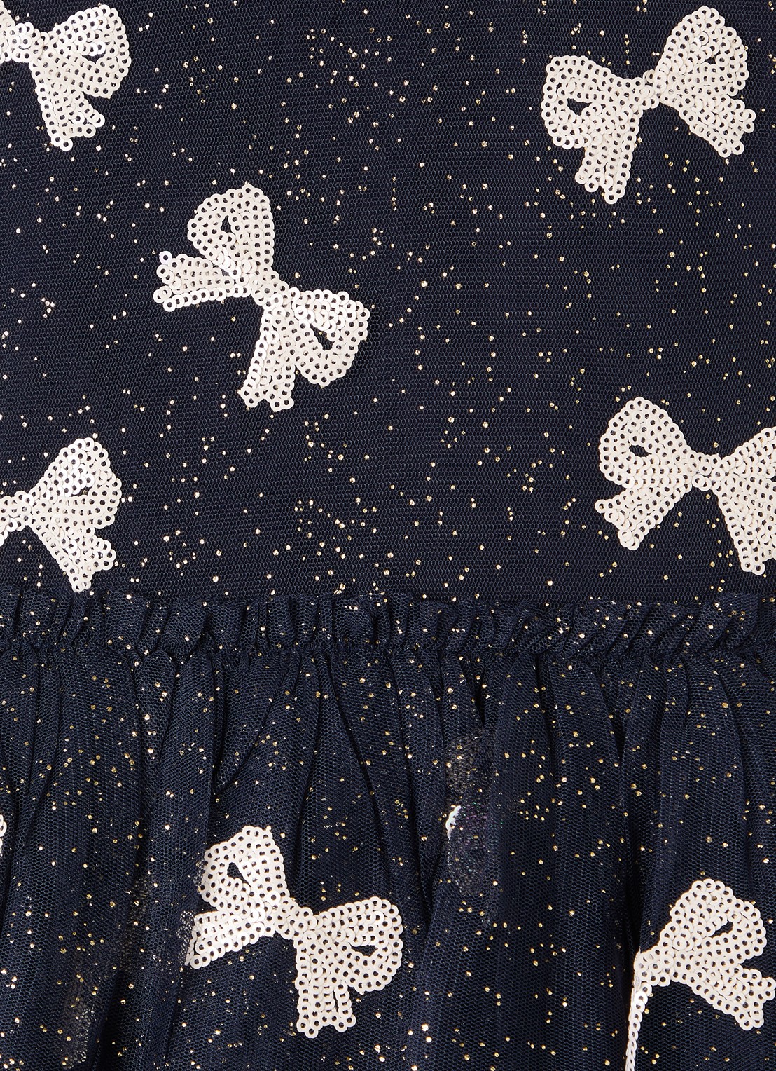 Konges Sløjd Yvonne jurk met pailletten - detail donkerblauw