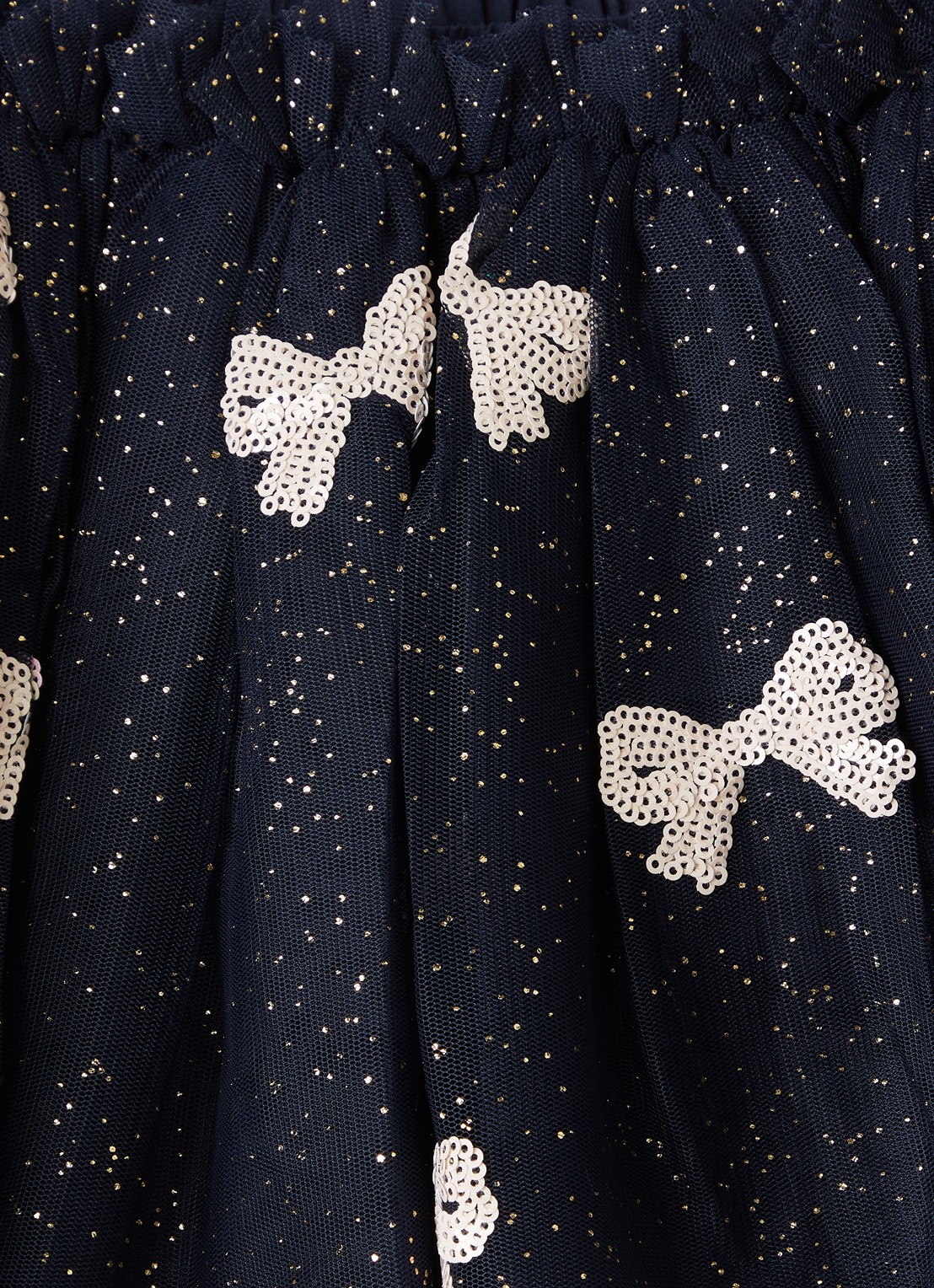 Konges Sløjd Yvonne rok met pailletten - detail 3 donkerblauw