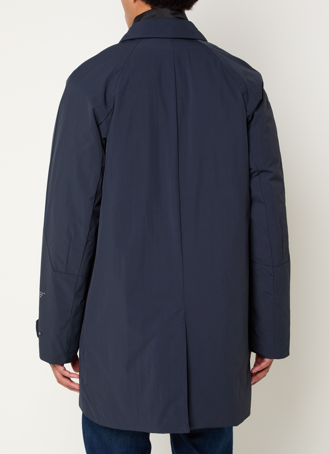Krakatau Bleriot gewatteerde trenchcoat met steekzakken  - achterkant 4 indigo