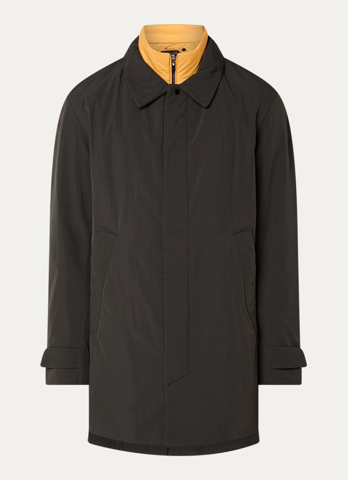 Krakatau Bleriot gewatteerde trenchcoat met steekzakken  - voorkant 3 olijfgroen