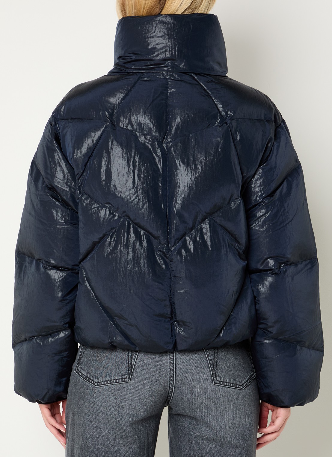 Krakatau Nebula puffer jack met glanzende finish - achterkant 4 donkerblauw