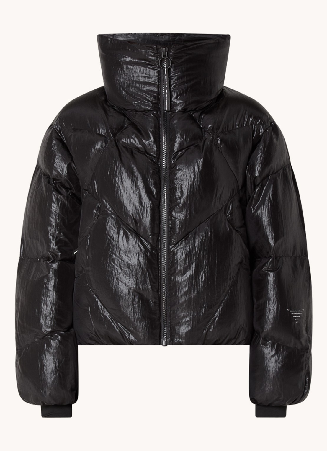 Krakatau Nebula puffer jack met ritszakken  - voorkant zwart
