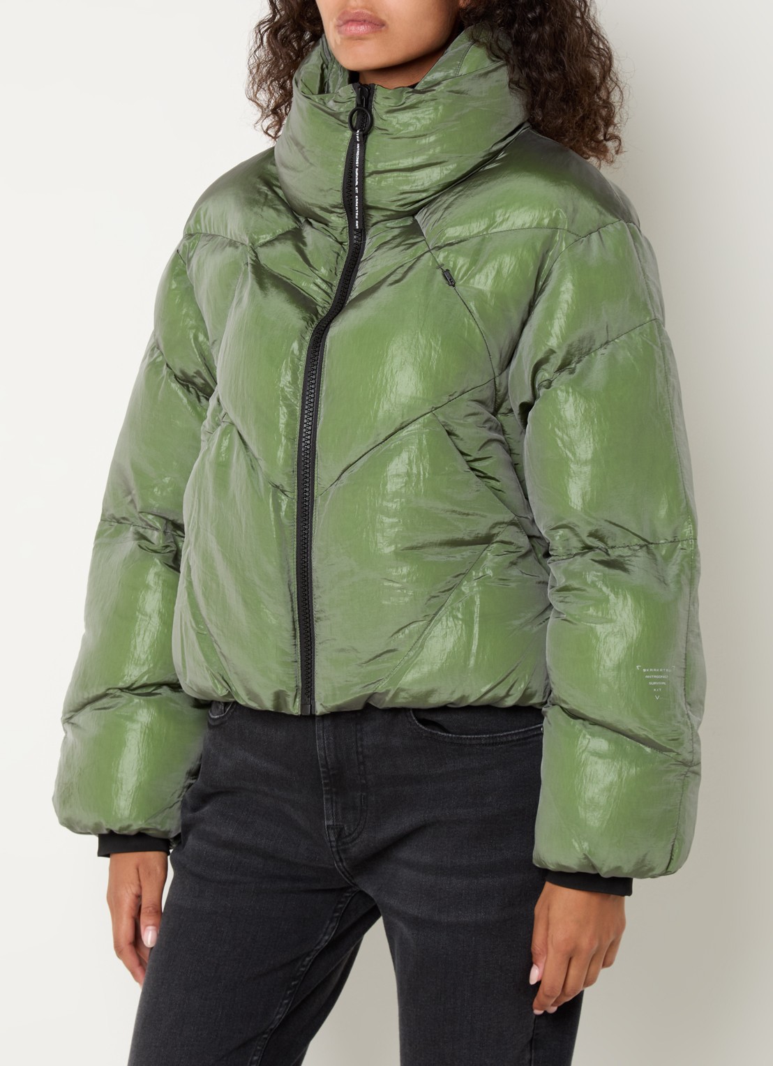Krakatau Nebula puffer jack met ritszakken  - detail 4 groen